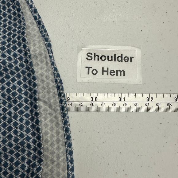 Ted Baker Mens Button Up Shirt Size S Blue Diamond Geometric Short Sleeve Casual - Picture 6 of 7